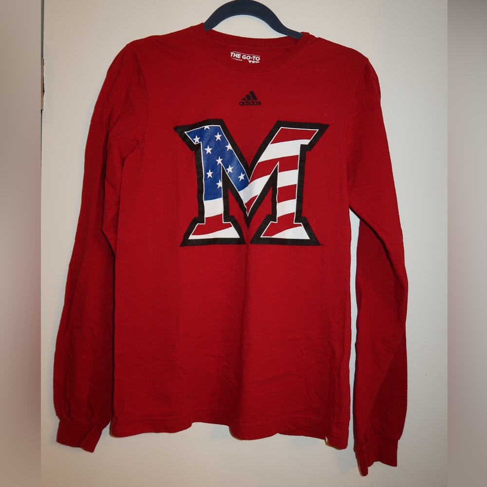Adidas Red Crewneck Men's Sweater with Graphic
